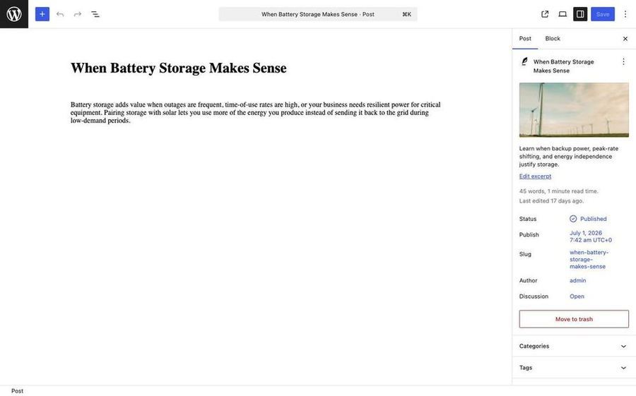 Edit Blog post