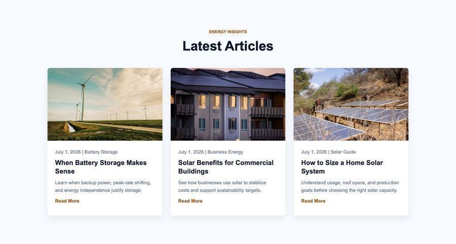 Blog section frontend