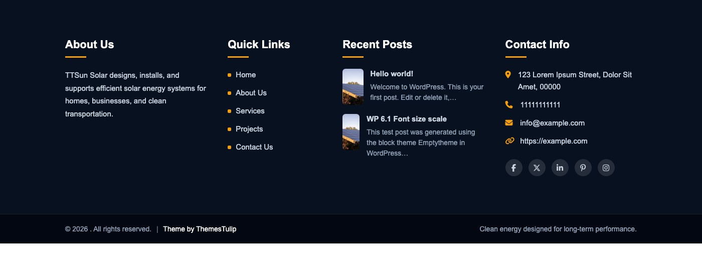 Footer frontend