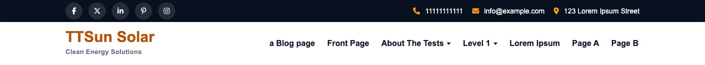Header and top bar frontend