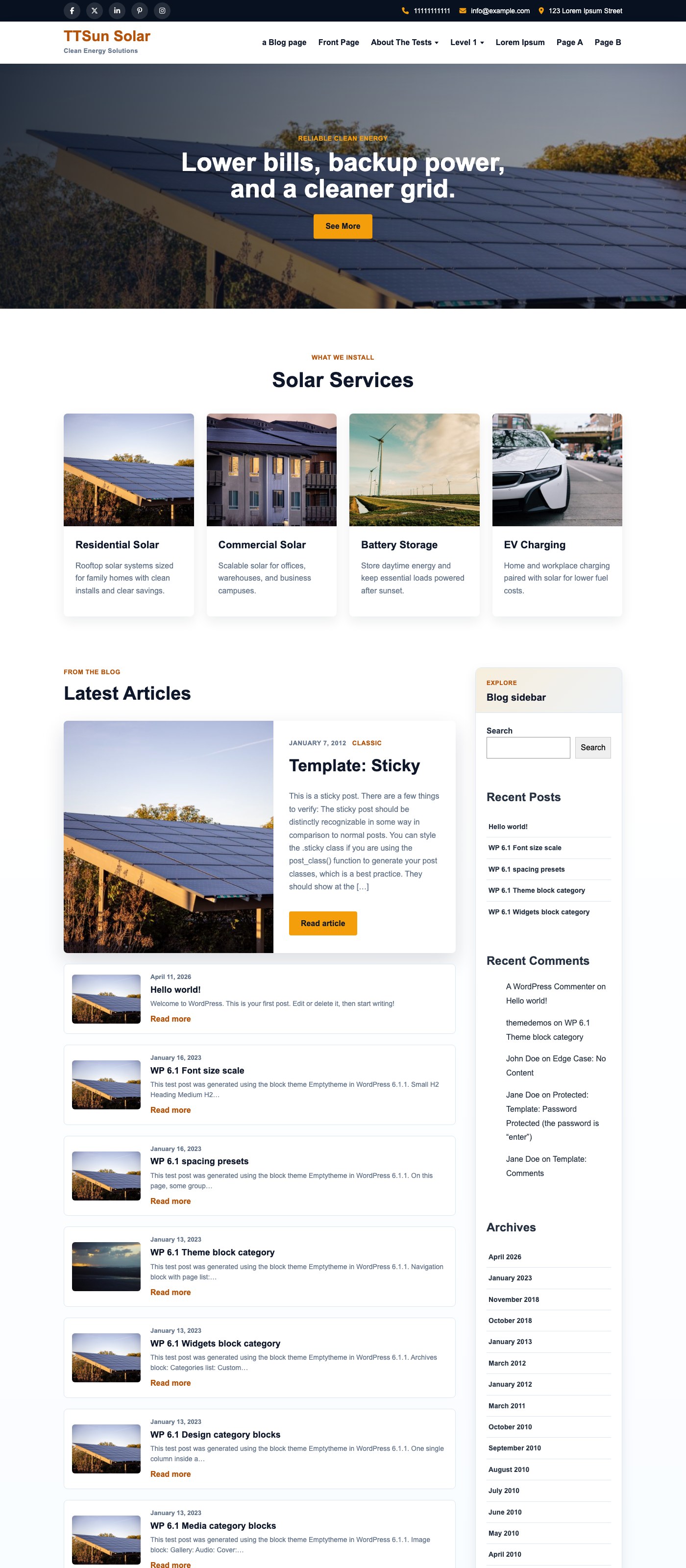 TTSun Solar Lite homepage