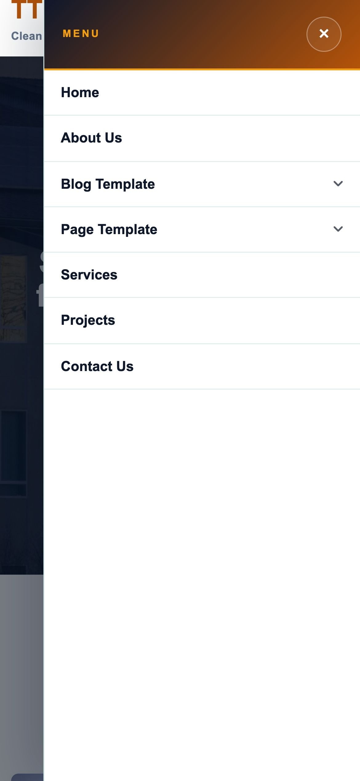Mobile navigation menu