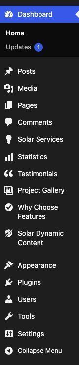 Admin post types menu