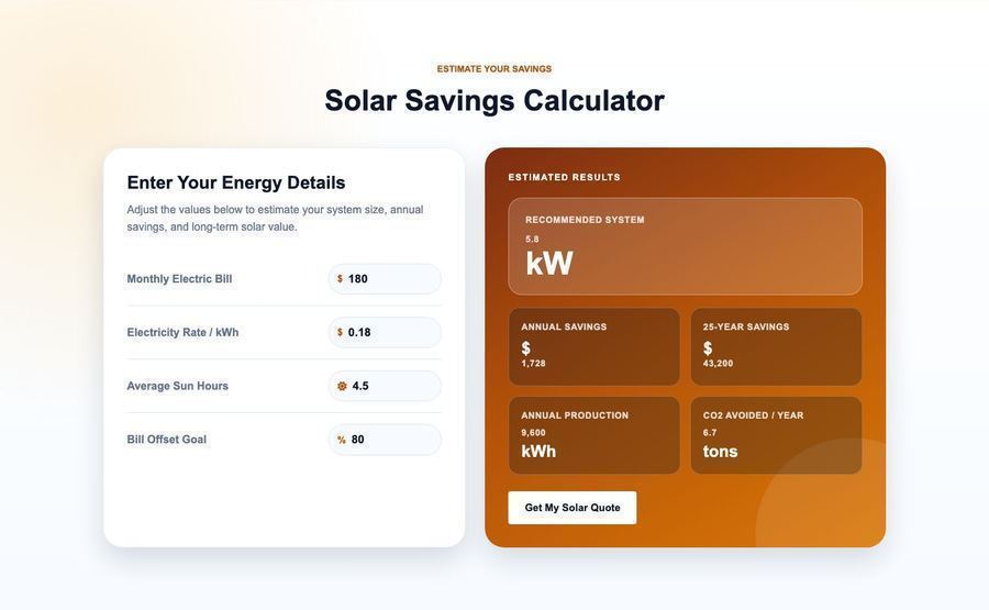 Savings calculator frontend